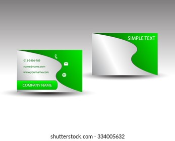 greenModern name card illustration set