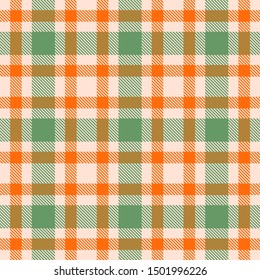 Green,Orange and Beige Tartan Plaid Scottish Seamless Pattern. Texture from tartan, plaid, tablecloths, shirts, clothes, dresses, bedding, blankets and other textile.