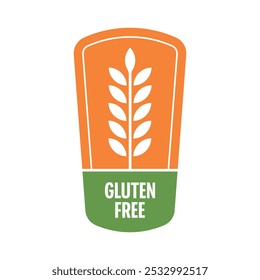 green-orange gluten free concept. gluten free logo. Gluten free concept for the world of food, health, nutrition. virgo symbol and gluten free concept