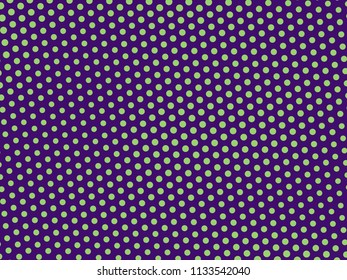 Green-purple halftone background. Digital gradient. Abstract backdrop with circles, point, dots. Dotted pattern. Futuristic panel Vector illustration