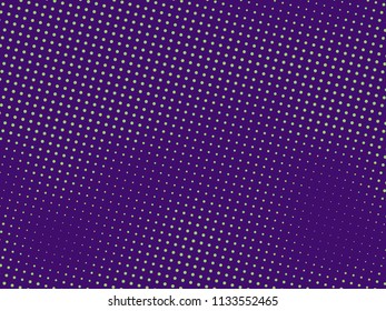 Green-purple halftone background. Digital gradient. Abstract backdrop with circles, point, dots. Dotted pattern. Futuristic panel Vector illustration