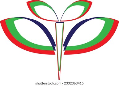 green,purple and red four color leaf logo simple design for plant property.