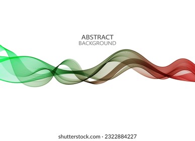 Green-red horizontal transparent wave on a white background