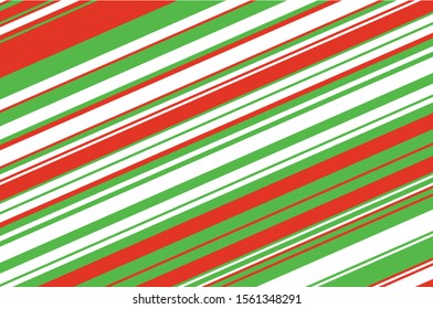 Green-red lines on colorful background. Diagonal ines on white pattern for digital wallpaper design. Vector decorative background. Christmas decoration wallpaper. Seasonal celebration. Christmas card.