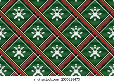 Green,Red, White, Tartan Seamless Patterns with Label Frames. Patriotic Colors Background Textures Badges. Copy Space for Text. Set of Design Templates for Packaging, Covers or Gift Wrap.