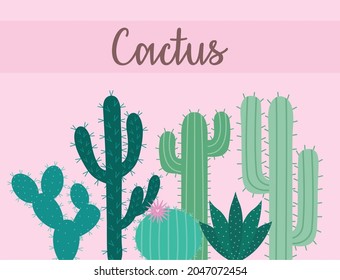 greens cactus poster with lettering