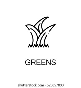 Greens flat icon. Single high quality outline symbol of spring for web design or mobile app. Thin line signs of greens for design logo, visit card, etc. Outline pictogram of greens