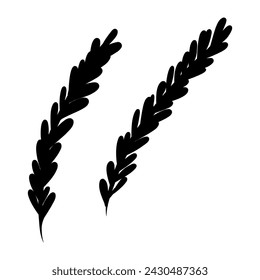 greens seasoning herb black white element icon vector illustration