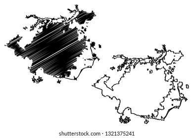 Greensboro City (United States cities, United States of America, usa city) map vector illustration, scribble sketch City of Greensborough map