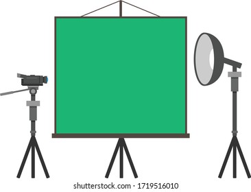 Greenscreen video studio flat design vector graphics