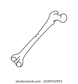 Greenstick bone fracture line icon. Vector isolated element. Editable stroke.