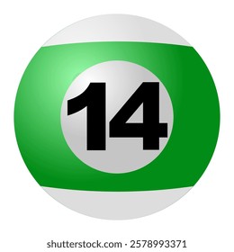 Green-Striped Billiard Ball No. 14