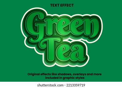 greentea text effect editable design vector