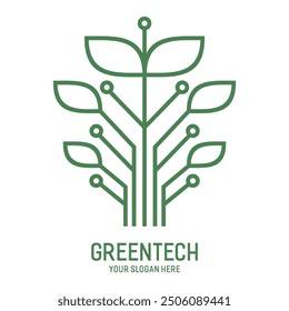 Greentech logo LINE ABSTRACK template for your technology