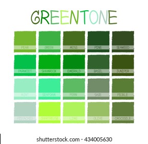 Greentone Color Tone and Name Vector Illustration