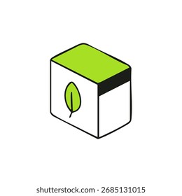 Green-topped box with a leaf icon