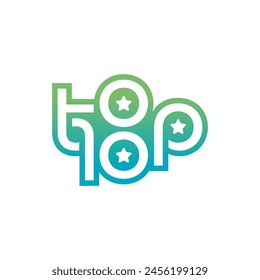 green-turquoise top 10 logo. star top 10 concept