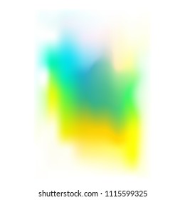 Green-turquoise-yellow splash - blurred gradient mesh - digital watercolor - vector EPS10 