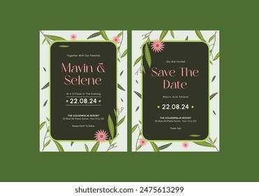 **Greenve Wedding Invitation Template**_ is clean, modern, simply style, and moreover it’s friendly use. It’s Quick And Easy to use to save your time