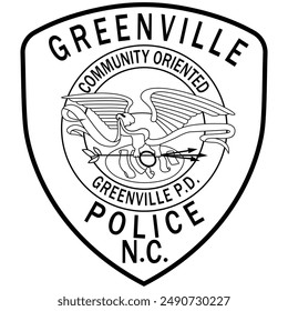 GREENVILLE COMMUNITY ORIENTED N.C. POLICE PATCH VECTOR FILE Blank,outline vector,SVG Badge, DXF, CNC Router File, Laser Engraving, Cricut, Ezcad, Digital Cutting File for laser cutting