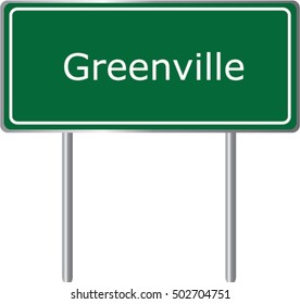 Greenville , Illinois , road sign green vector illustration, road table, USA city