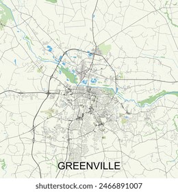 Greenville, North Carolina, United States map poster art