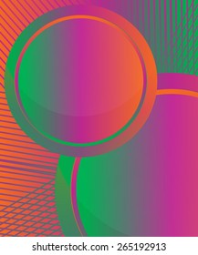Green-violet-orange round signs with lines design for text message
