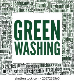 Greenwashing Vector Illustration Word Cloud Isolated Stock Vector ...