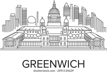 Greenwich City Line Draw Free Vector