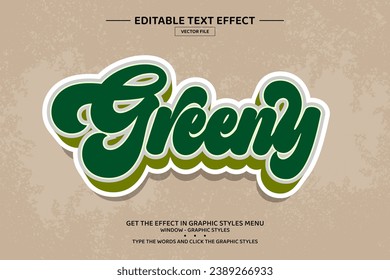 Greeny 3D editable text effect template