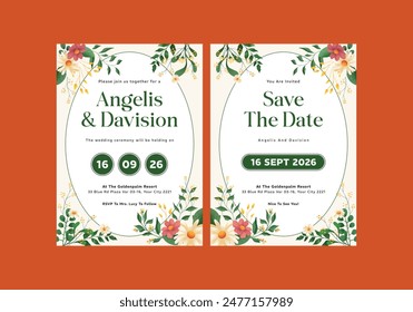 **Greeny Classic Wedding Invitation Template**_ is clean, modern, simply style, and moreover it’s friendly use. It’s Quick And Easy to use to save your time.