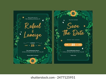 Greeny Couples Wedding Invitation Template**_ is clean, modern, simply style, and moreover it’s friendly use. It’s Quick And Easy to use to save your time.