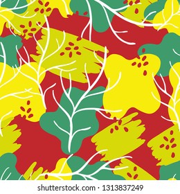 Greeny and reddish color seamless pattern for your fun and joy textile!