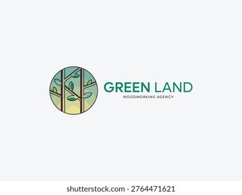 Greeny Scenery Logo Design | Forest Logo
