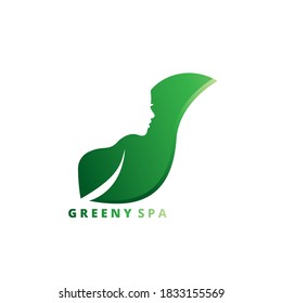 vector de diseño del logotipo de spa de color verde. logotipo de concepto para la compañía de spa y belleza