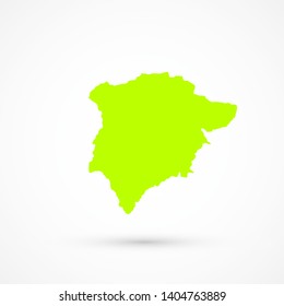 Green-yellow blank vector Rutland map. Isolated on white background.