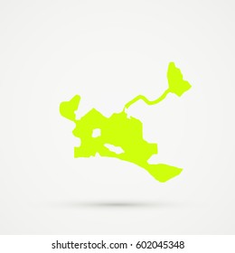 Green-yellow Dhekelia Map Illustration