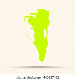 Green-yellow Gibraltar Map Illustration