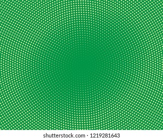 Green-yellow halftone background. Digital gradient. Abstract backdrop with circles, point, dots. Dotted pattern. Futuristic panel Vector illustration