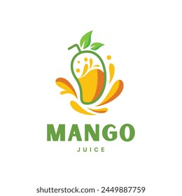 Green-yellow minimalist mango juice logo