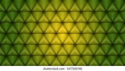 Green-Yellow modern Sofa texture, triangle textile pattern