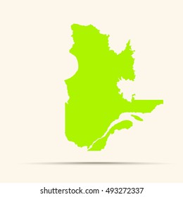 Green-yellow Quebec Map Illustration