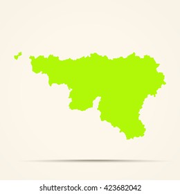 Green-yellow Wallonia Map Illustration
