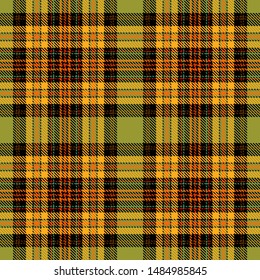 Green,Yellow,Orange and Black Tartan Plaid Scottish Seamless Pattern. Texture from tartan, plaid, tablecloths, shirts, clothes, dresses, bedding, blankets and other textile.