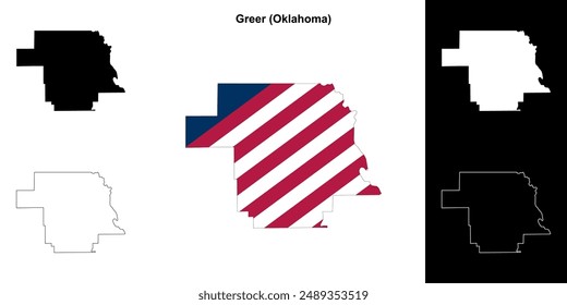 Greer County (Oklahoma) outline map set