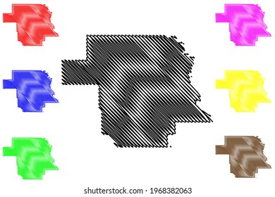 Greer County, Oklahoma State (U.S. county, United States of America) map vector illustration, scribble sketch Greer map