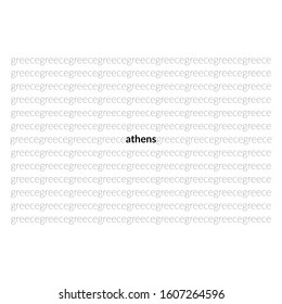 Greese - Athens | Creative Art for Print in the Form of the Name of the Country and Its Capital in the Center