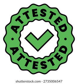 Greet Attested rubber stamp, sticker with checkmark
