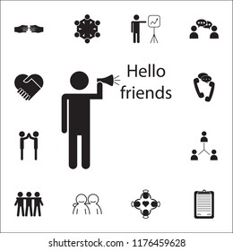 greet friends icon. Conversation and Friendship icons universal set for web and mobile