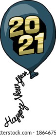 Greet the new year with fun 2021 balloon.  This design features  a balloon. 